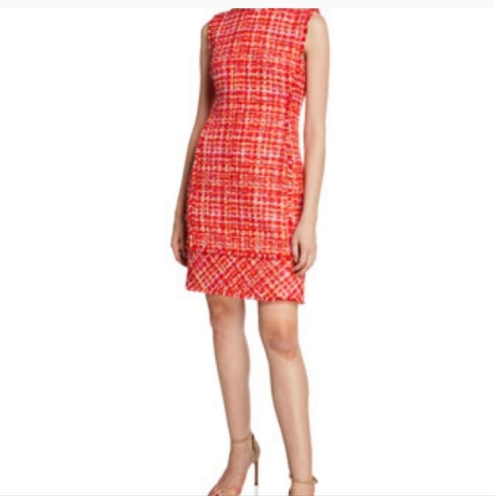 Red tweed dress